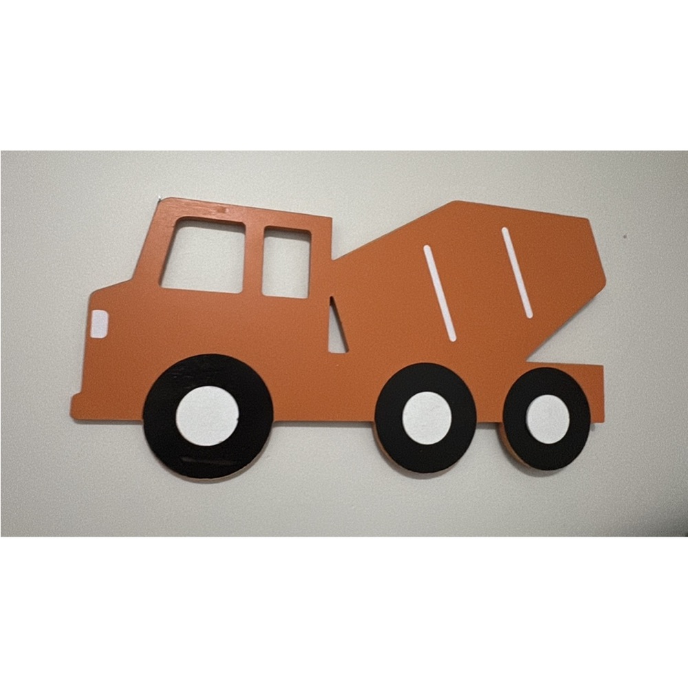 Hobby Lobby Orange Cement Truck and Red Fire Engine Wall Decor